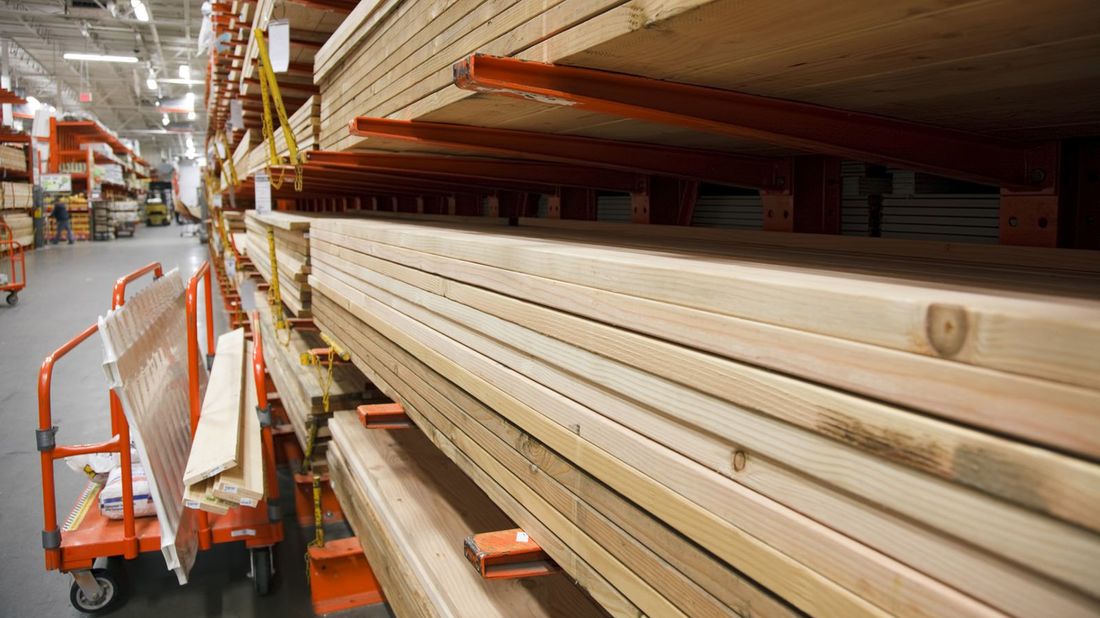Lumber Aisle in Home Improvement Store