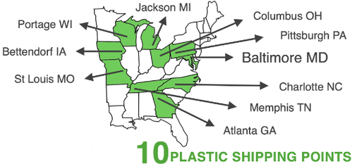 plastic shipping points