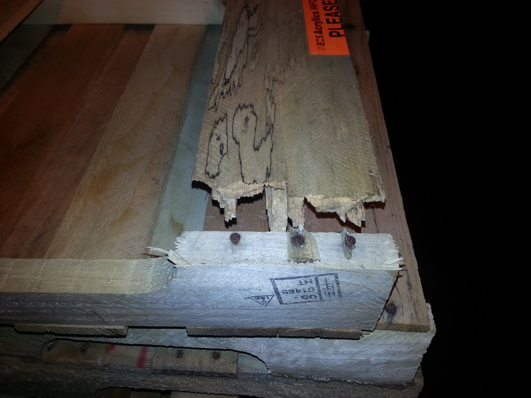 wooden pallet damaged by rot